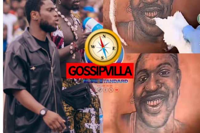 Netizens reacts as 75yrs old man Tattooed VDMs face on his chest .