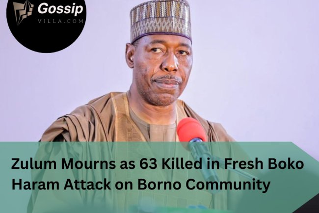 Zulum Mourns as 63 Killed in Fresh Boko Haram Attack on Borno Community