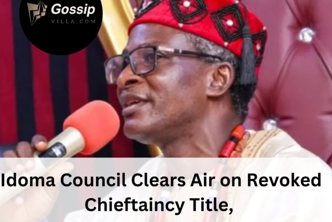Idoma Council Clears Air on Revoked Chieftaincy Title, Denies Tinubu’s Involvement