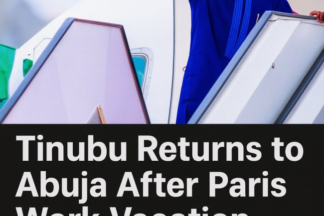 Tinubu Returns to Abuja After Paris Work Vacation, Signals Renewed Focus on Nigeria’s Challenges