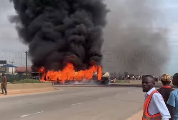 BREAKING NEWS: Tanker Explosion Sparks Panic at lyana Isolo, Lagos