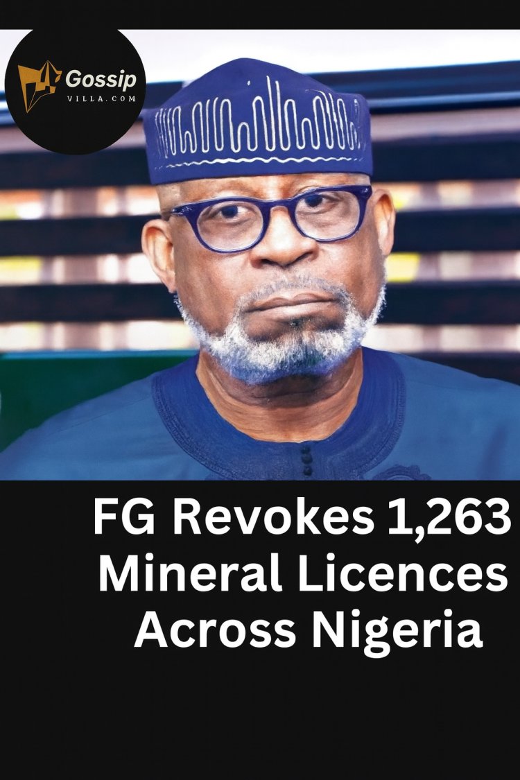 FG Revokes 1,263 Mineral Licences to Reform Nigeria’s Solid Minerals Sector