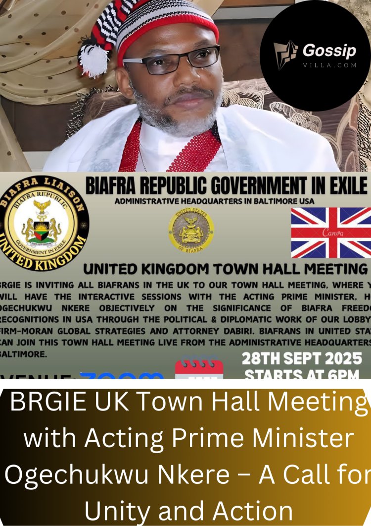 BRGIE UK Town Hall Meeting with Acting Prime Minister Ogechukwu Nkere – A Call for Unity and Action