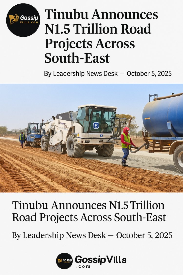 Tinubu Unveils ₦1.5 Trillion Road Projects to Transform South-East Infrastructure