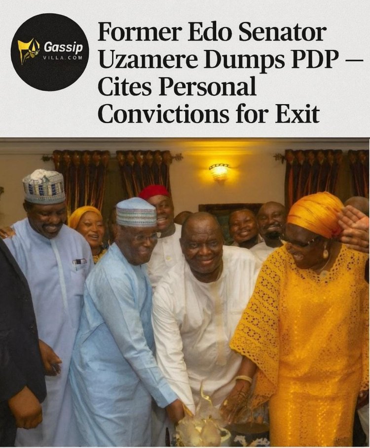 Former Edo Senator Ehigie Uzamere Resigns from PDP, Citing Personal Convictions and Fresh Political Direction