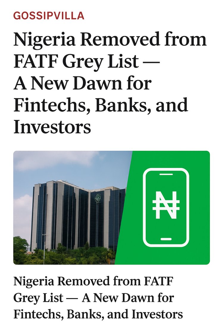Nigeria Removed from FATF Grey List A New Dawn for Fintechs, Banks, and Investors