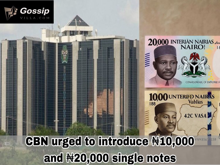 CBN urged to introduce ₦10,000 and ₦20,000 single notes