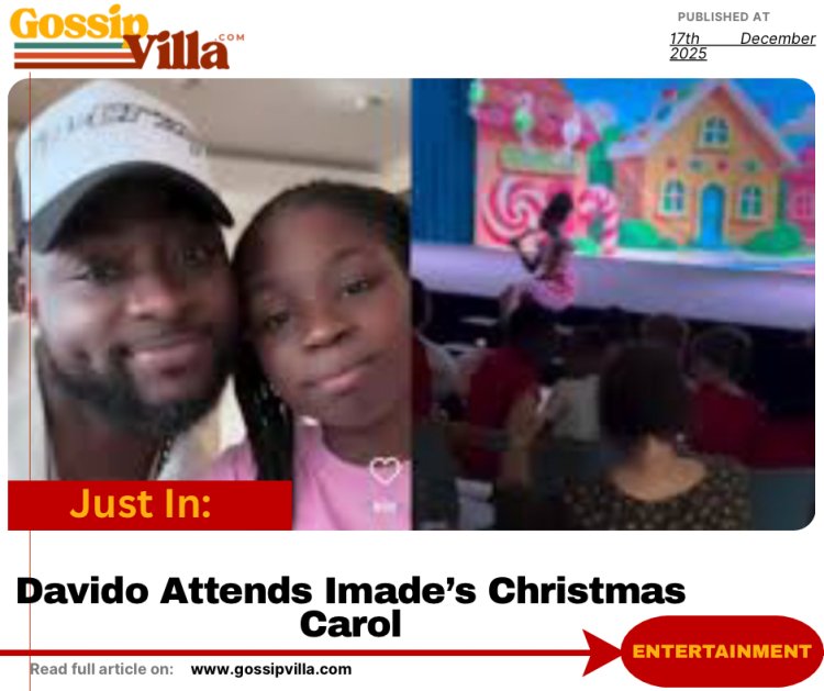Davido Rushes From Back-to-Back Shows to Cheer Daughter Imade at School Christmas Carol, Wins Hearts Online