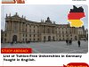 List of Tuition-Free Universities in Germany Taught in English.